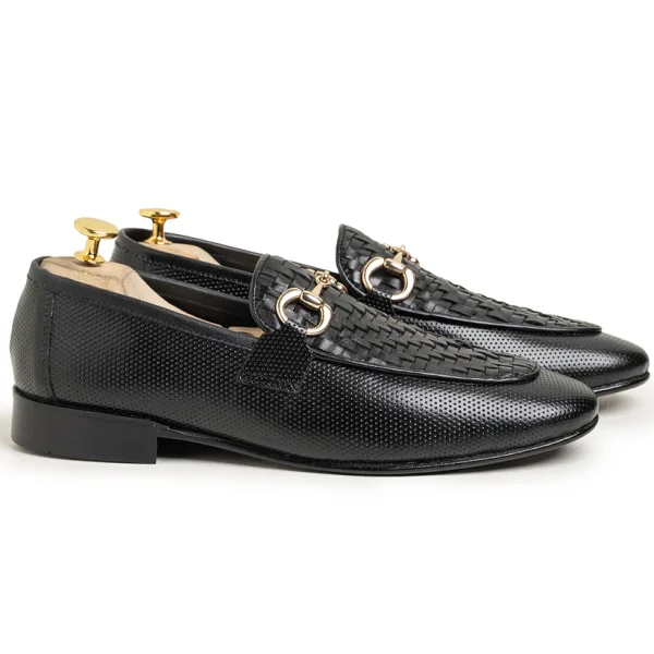 EXOTIC3 Luxury Obsidian Black Genuine Leather Shoes