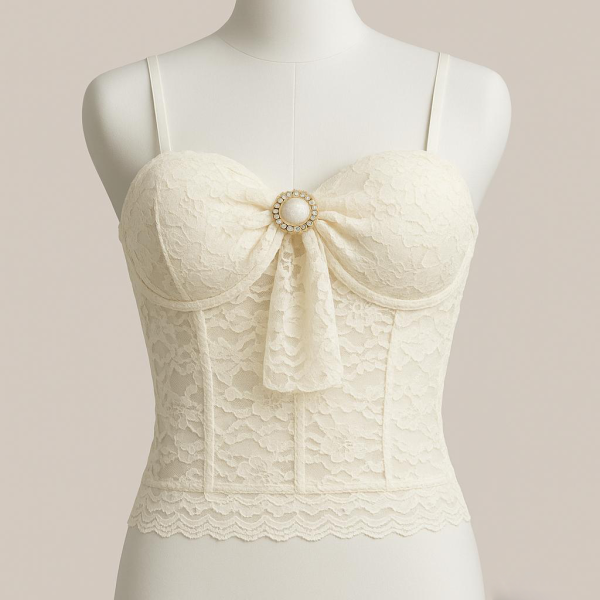 0040.jpeg Elegant Lace Bustier Corset Top with Bow & Jewel Detail